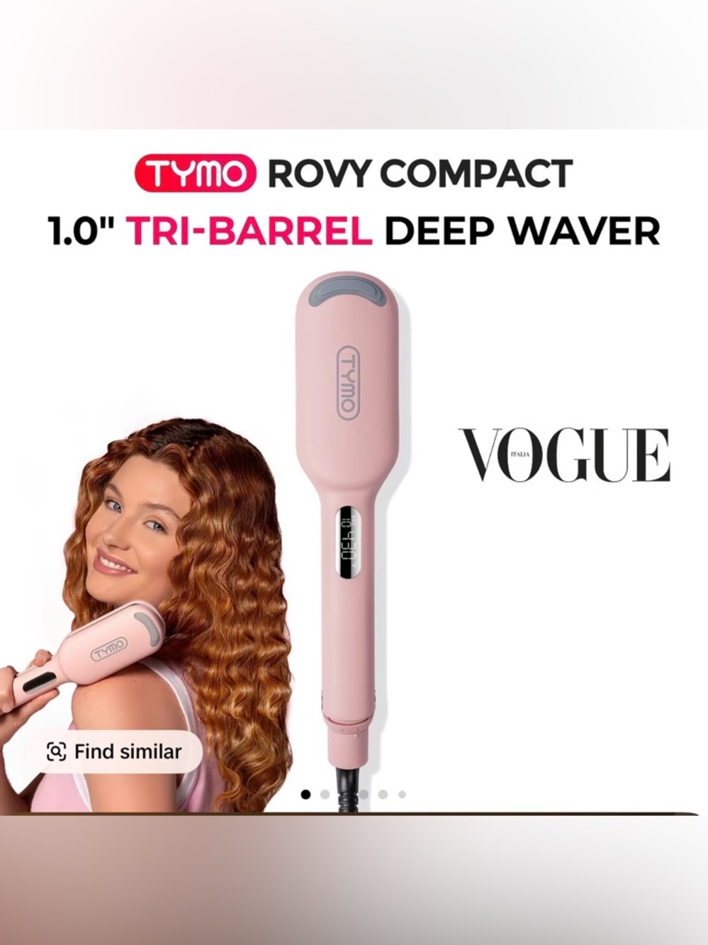 TYMO Rovy Compact Wave Curling Iron - Pink NIB - Picture 8 of 8